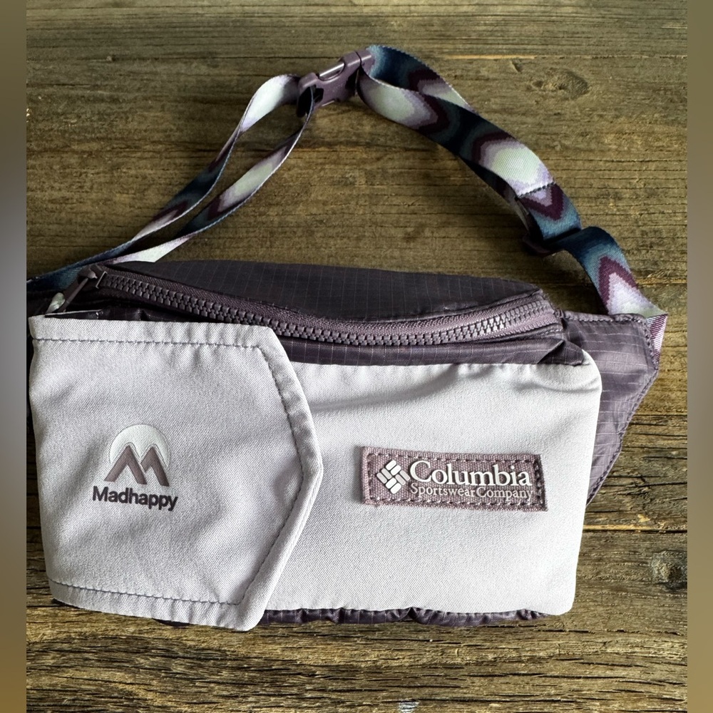 MADHAPPY x COLUMBIA purple waist belt bag. Limited edition. BEAND NEW. 💜